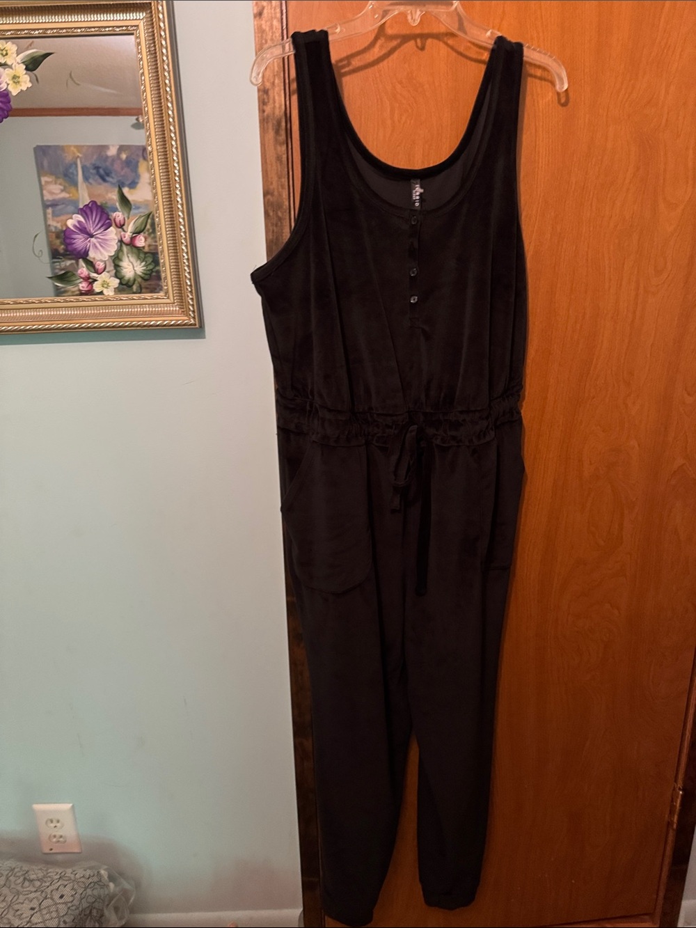 torrid Black Sleeveless Button-Front Jumpsuit with Drawstring Waist